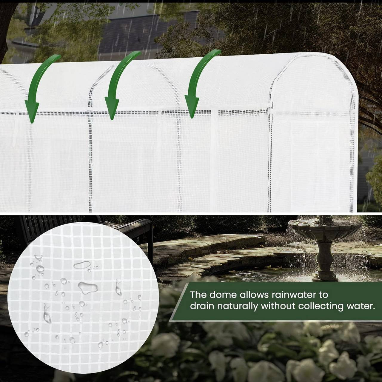24goodz Greenhouse - Optimal Climate for Plants - Durable and Stable - Steel Pipe and PE - For Garden Enthusiasts - 170x68x200 cm - White