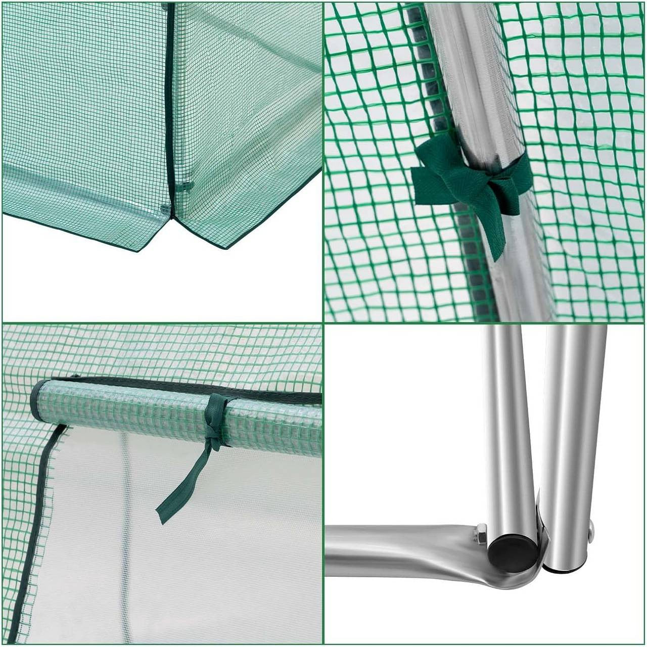 24goodz Greenhouse with Door and 6 Windows - Effective Plant Protection - Premium Quality - Steel and PE Mesh - For Garden Enthusiasts - 300 x 300 x 200 cm
