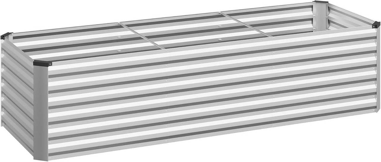 24goodz Raised Garden Bed - Durable Galvanized Steel - Ergonomic Design - Galvanized Steel - For Garden Lovers - 238 x 56 x 80 cm