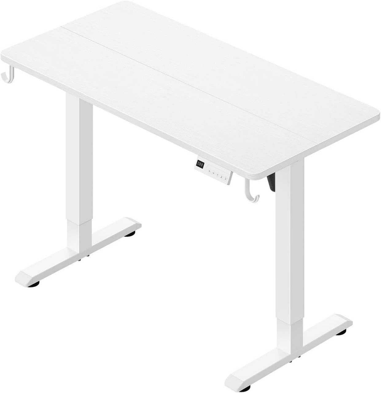 24goodz Height Adjustable Desk - Memory Function - Sturdy Steel Frame - For Home Offices - White/Black - 100 x 48 cm - wsdc