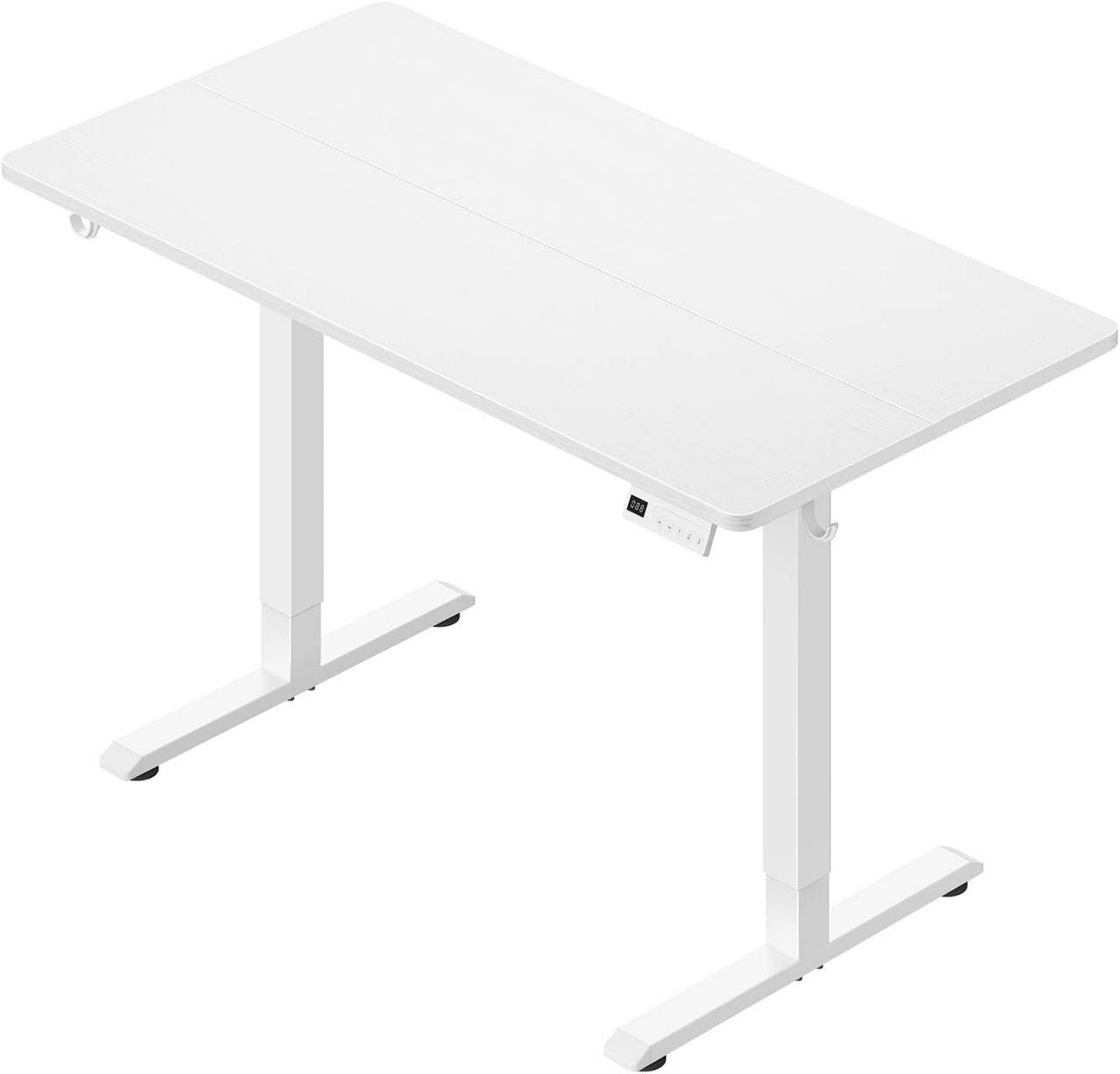 24goodz Height Adjustable Desk - Quiet Operation - Sturdy Steel Frame - White/Black - 120 x 60 cm - wsdc