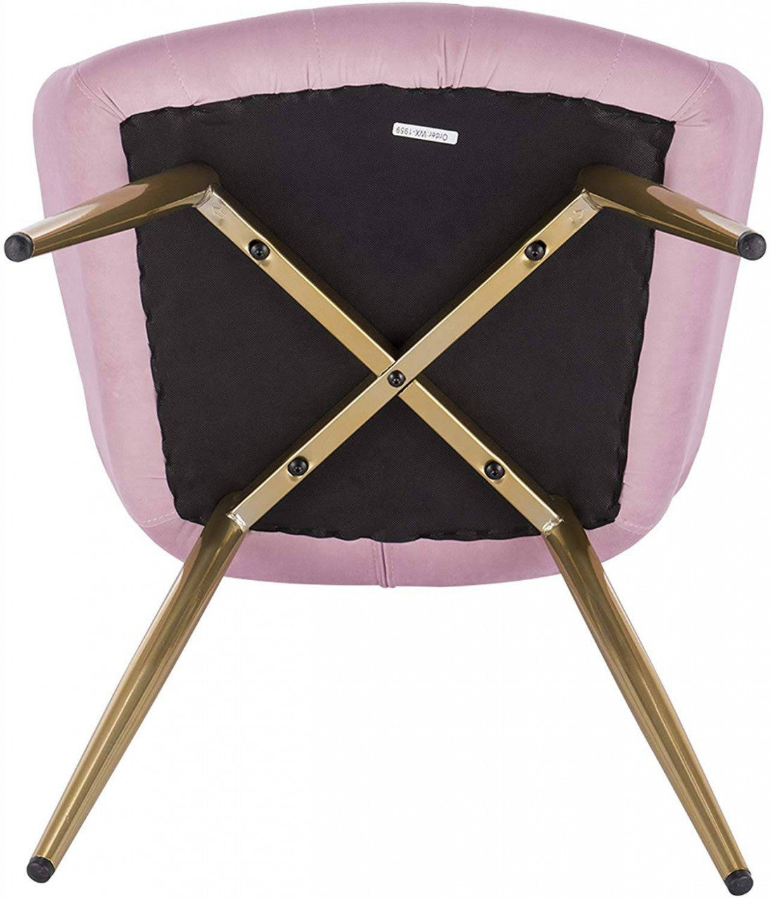 24goodz Velvet Dining Chair with Armrests - Ergonomic Comfort - Sturdy Metal Legs - Velvet - For Home & Office - Pink - rs