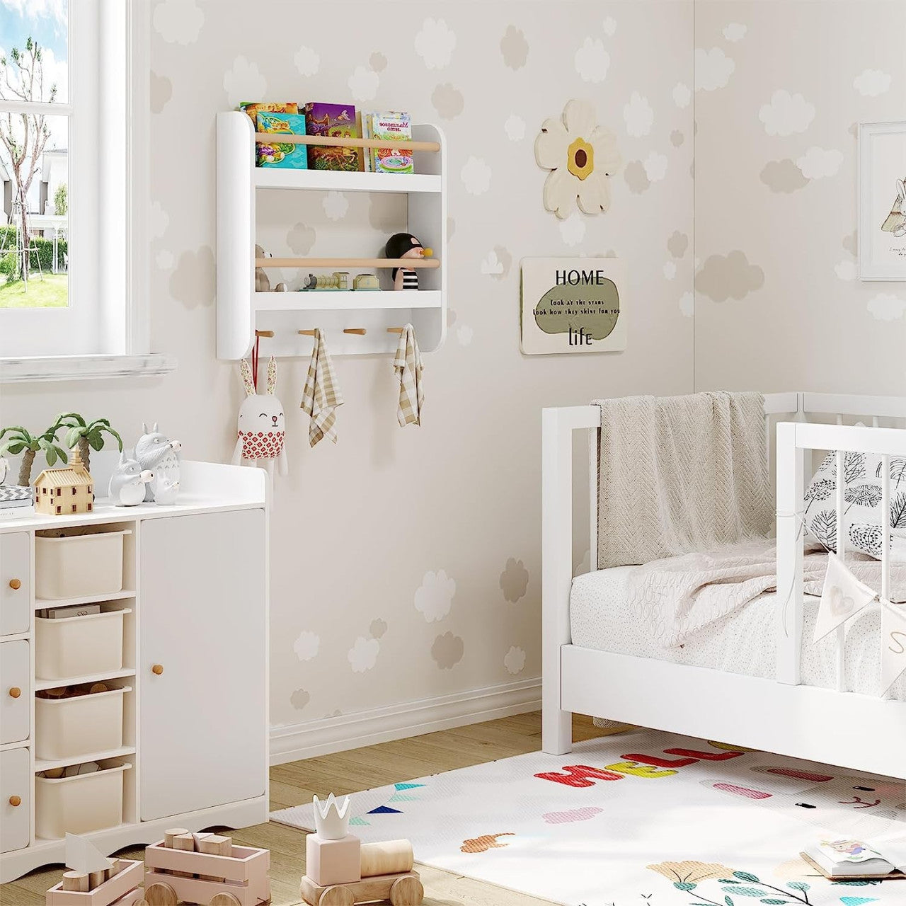 24goodz Kids Bookcase - Smart Storage Solution - Open Design - MDF - For Children - 60x55x12 cm