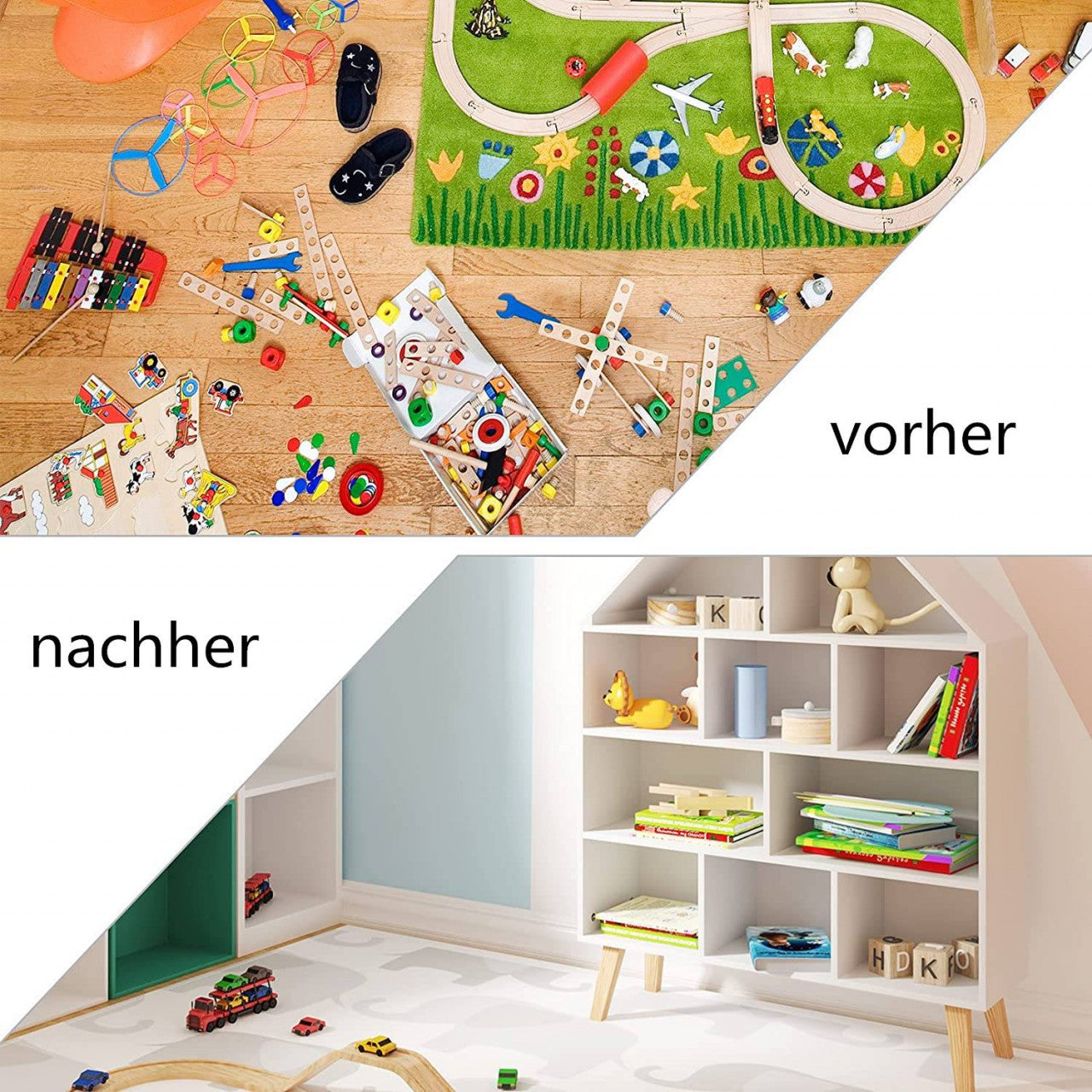 24goodz Kids Bookcase - Stable and Safe Design - Ample Storage Space - MDF - For Children aged 3 and up - White