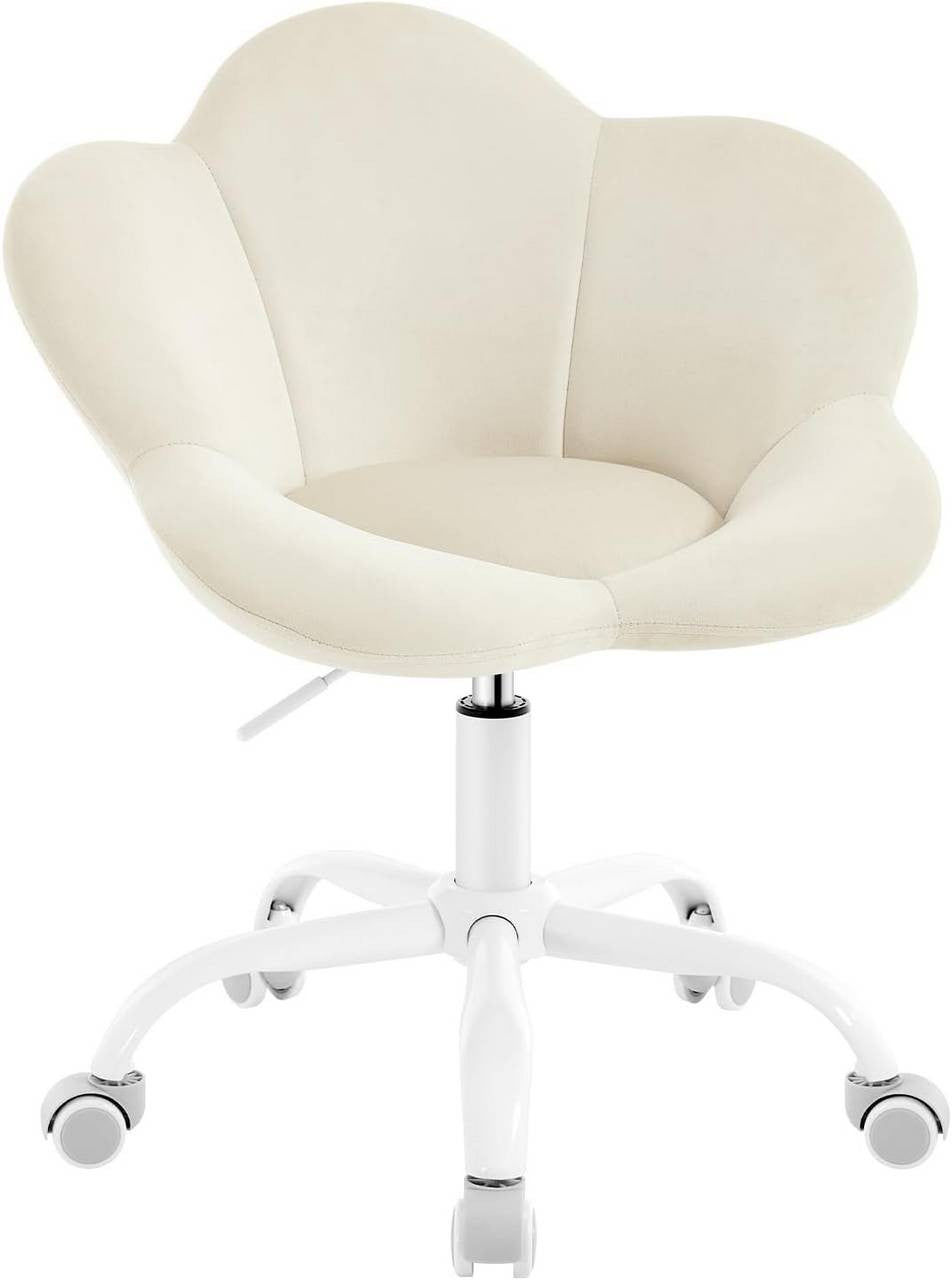24goodz Kids Office Chair - Ergonomic Design - Height Adjustable - Velvet - For Children and Teens - Beige/Pink/Purple