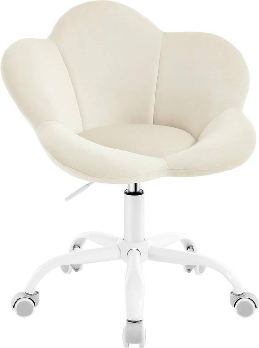 24goodz Kids Office Chair - Ergonomic Design - Height Adjustable - Velvet - For Children and Teens - Beige/Pink/Purple