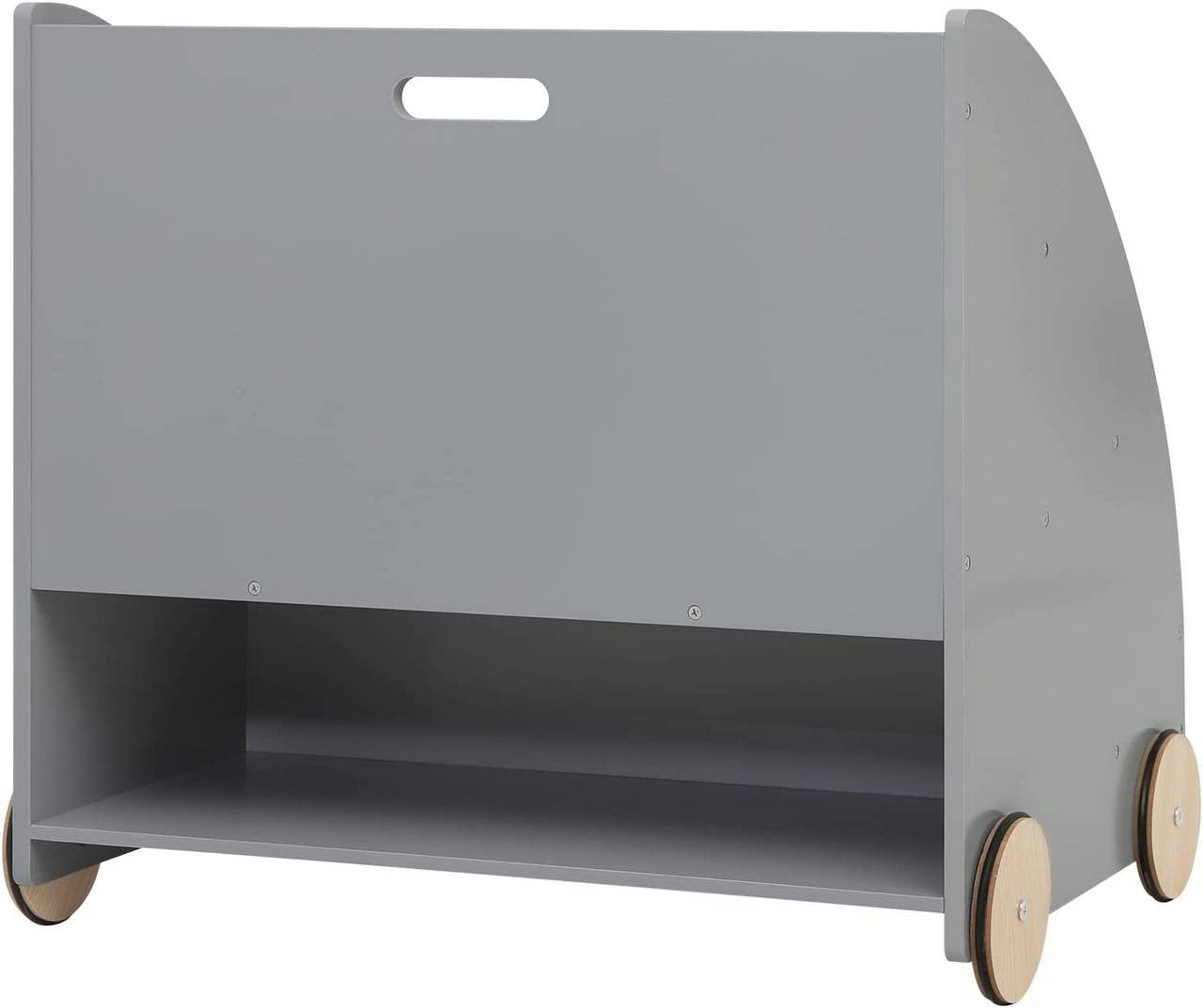 24goodz Kids Book Trolley - Safe and Eco-Friendly Design - MDF - For Children - Grey