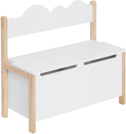 24goodz Kids Bench with Storage - Safe Design - Soft-Close Hinges - MDF and Solid Wood - For Children 3+ - Green + Light Oak - ws