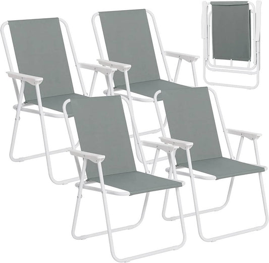 24goodz Lightweight Folding Chair - Easy to Store - Comfortable Design - 600D Oxford Fabric - For Outdoor and Indoor Use - Dark Grey - dgr