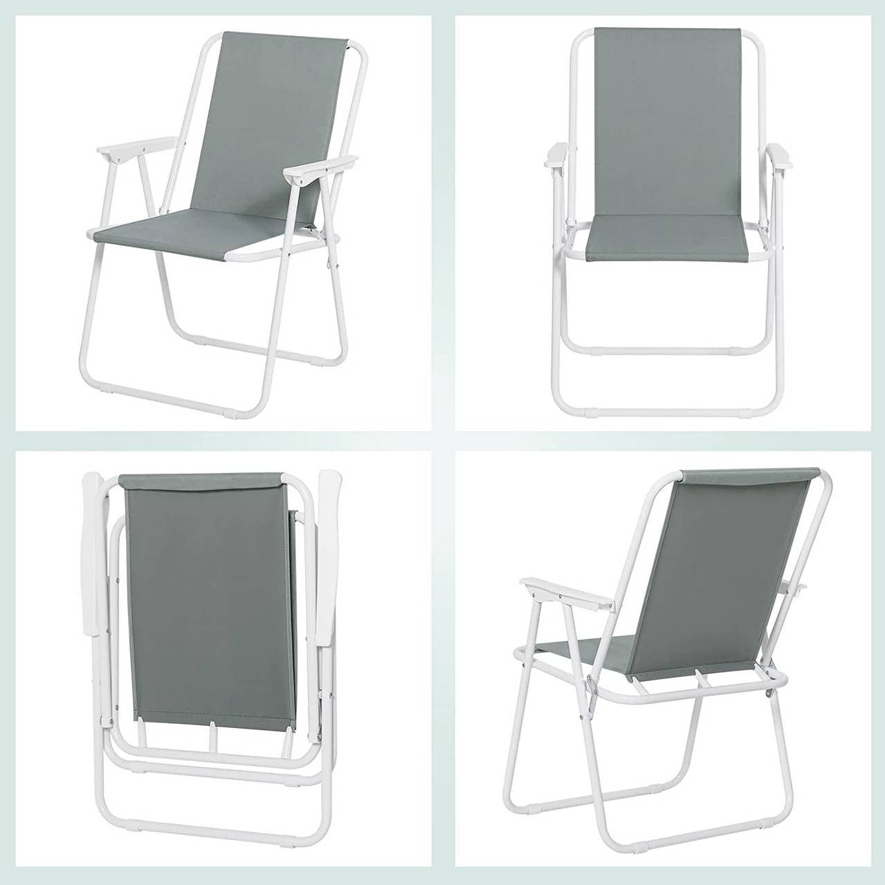 24goodz Lightweight Folding Chair - Compact and Portable - 600D Oxford Fabric - For Outdoor Enthusiasts - Dark Grey - dgr