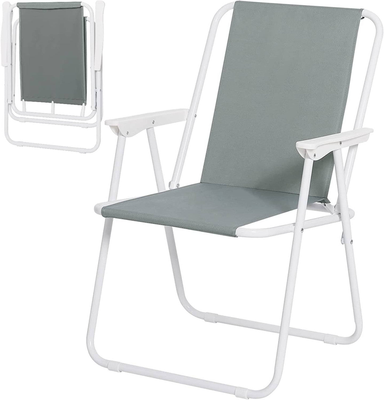 24goodz Lightweight Folding Chair - Compact and Portable - 600D Oxford Fabric - For Outdoor Enthusiasts - Dark Grey - dgr