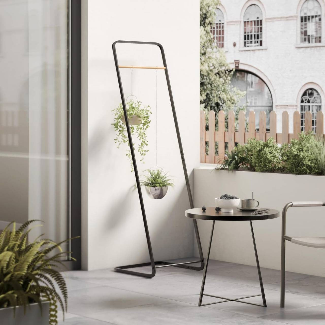 24goodz L-Shaped Coat Rack - Space-Saving Design - Sturdy Metal - For Home & Office - Black - 40x140x40 cm