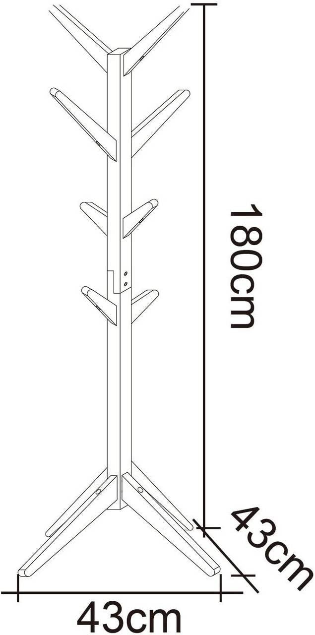 24goodz Clothes Rack with Three Shelves - Space-Saving Design - Durable Steel and Chipboard - For Home Organization - Light Oak + Black - ws