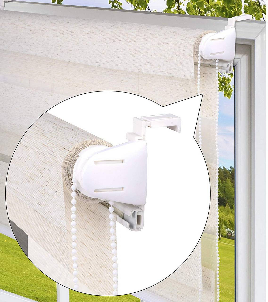 24goodz Klemmfix Clamp Bracket Set - Easy Installation Without Drilling - Includes 3M Adhesive Pads - For All Common Roller Blinds - Black