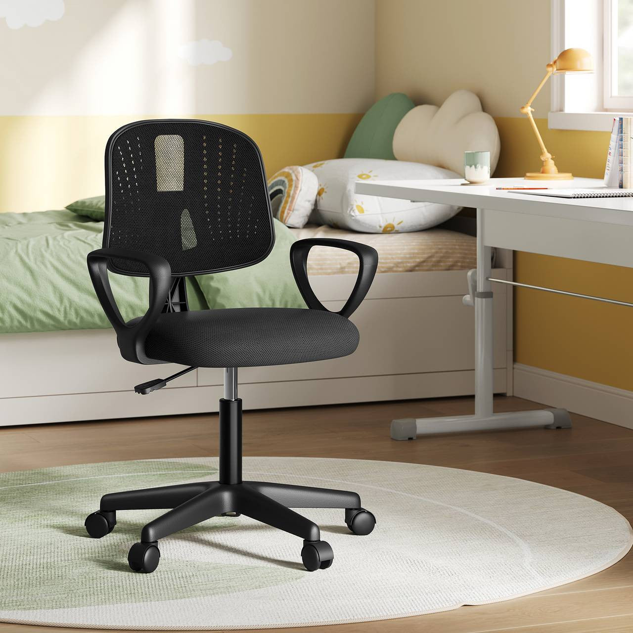 24goodz Ergonomic Kids Office Chair - Breathable Mesh Design - Adjustable Height - For Children and Teens - Black