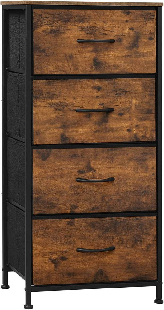 24goodz Vintage Brown Drawer Cabinet - Strong and Sturdy Construction - Multifunctional - E1 Wood Material - For Home Organization - 45 x 95 x 30 cm