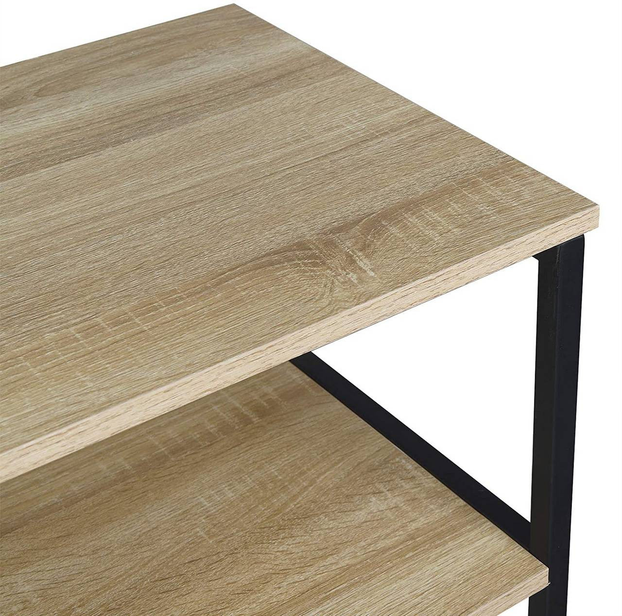 24goodz Kitchen Shelf - Stylish and Versatile Design - Durable MDF and Steel - Black Oak Light - 90x40x83.5cm - hei