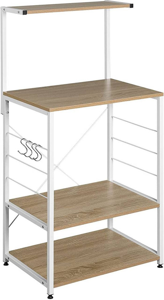 24goodz Standing Shelf - Elegant Design - Easy to Assemble - MDF and Steel - For Home Organization - White - whe