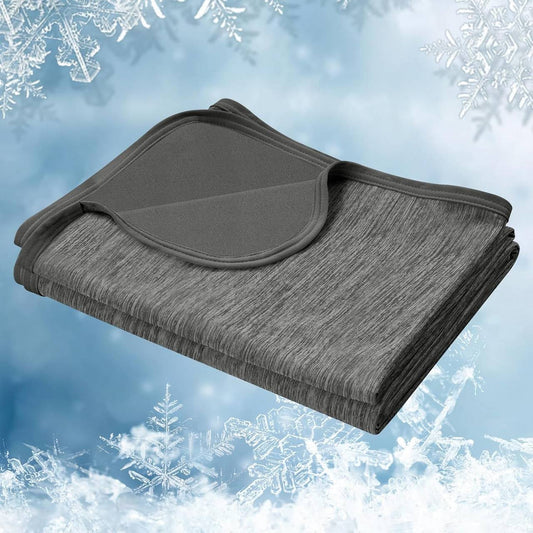 24goodz 2-in-1 Cooling Blanket - Double-Sided Comfort - Polyester and Nylon - For Everyone - Grey 100x120cm