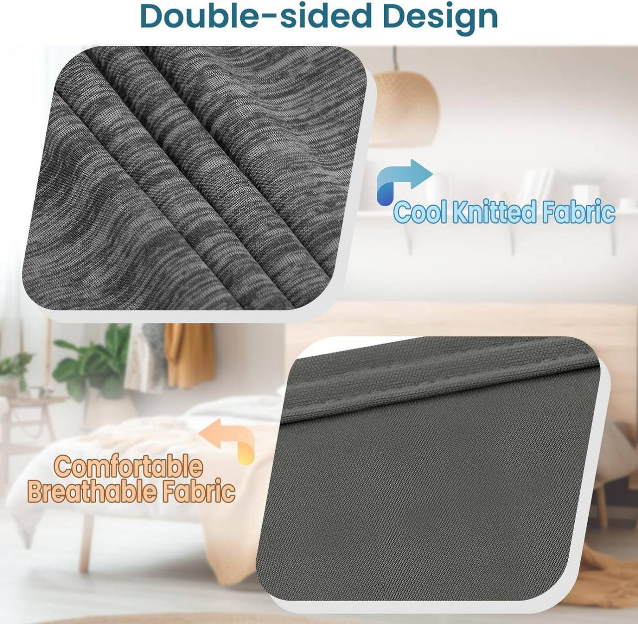 24goodz 2-in-1 Cooling Blanket - Dual-Sided Comfort - Polyester and Nylon - For All Seasons - Grey - 150 x 200 cm