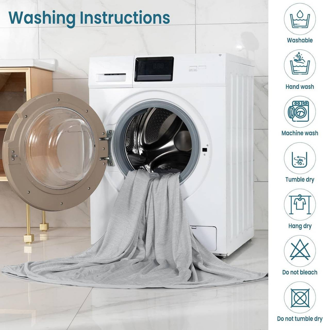 24goodz 2-in-1 Cooling Blanket - Dual-Sided Comfort - Polyester and Nylon - For All Seasons - Light Grey 220x240cm