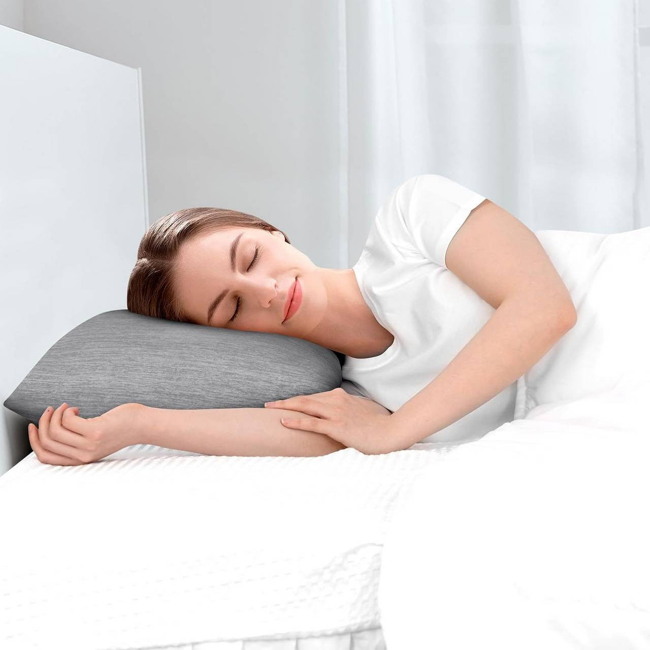 24goodz Cooling Pillowcase Set of 2 - Arc-Chill Technology for a Refreshing Sleep - Soft Breathable Cooling Fiber - Grey - 40x40 cm