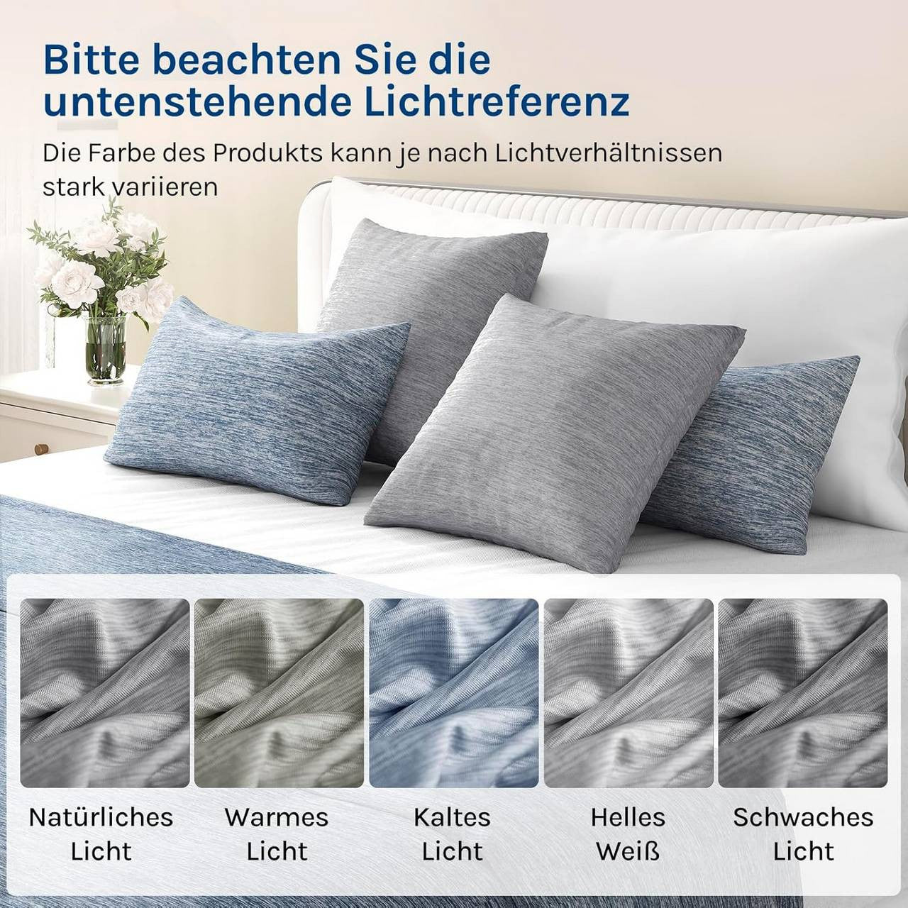 24goodz Cooling Pillowcase Set of 2 - Arc-Chill Technology for Ultimate Comfort - Soft Breathable Cool Fiber - Grey - 80x80 cm