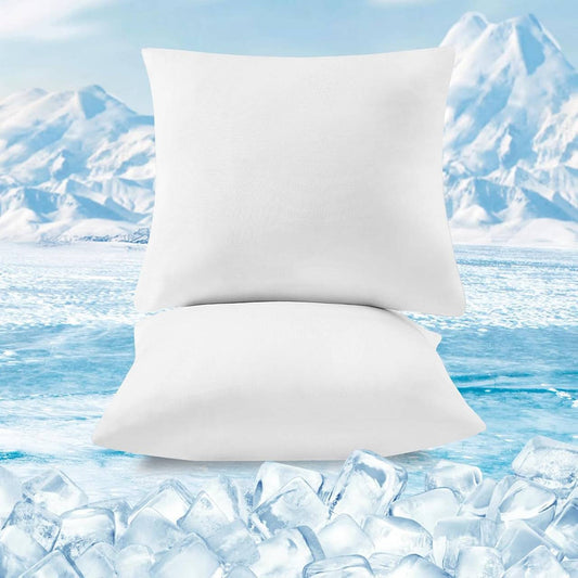 24goodz Cooling Pillowcase Set of 2 - Arc-Chill Technology for Comfortable Sleep - Soft Breathable Cooling Fiber - White - 40x40 cm