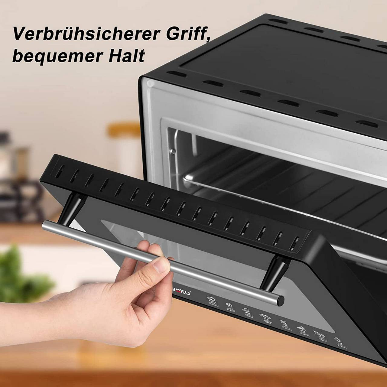 24goodz Mini Oven 10 Liter - Compact Design - Multifunctional Cooking - 650 W - For Small Spaces - Red/White/Black - sz