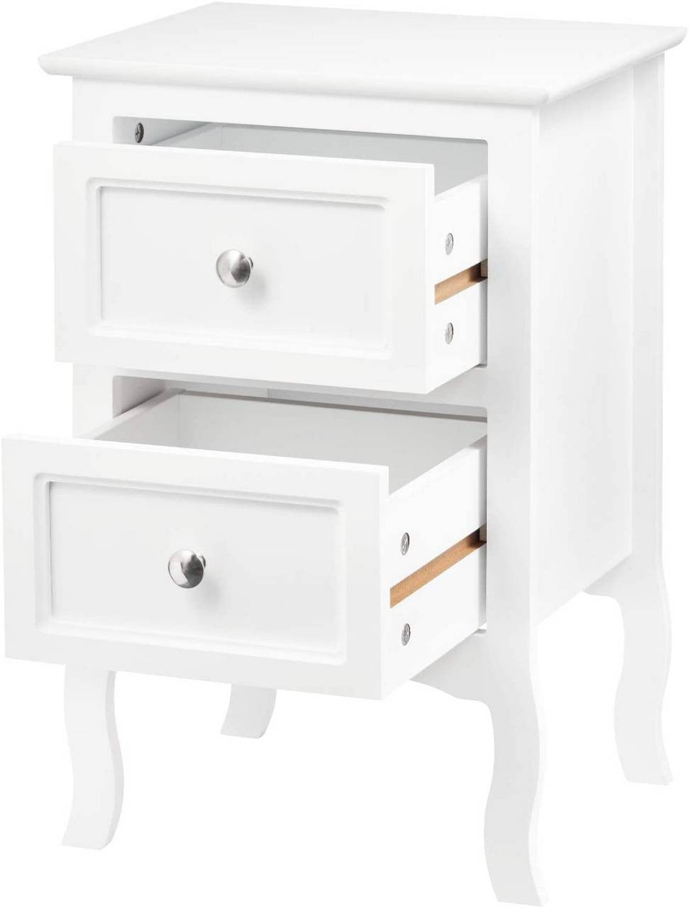 24goodz Elegant Nightstand - Ample Storage Space - Easy to Clean - MDF - For Bedroom and Living Room - White - ws