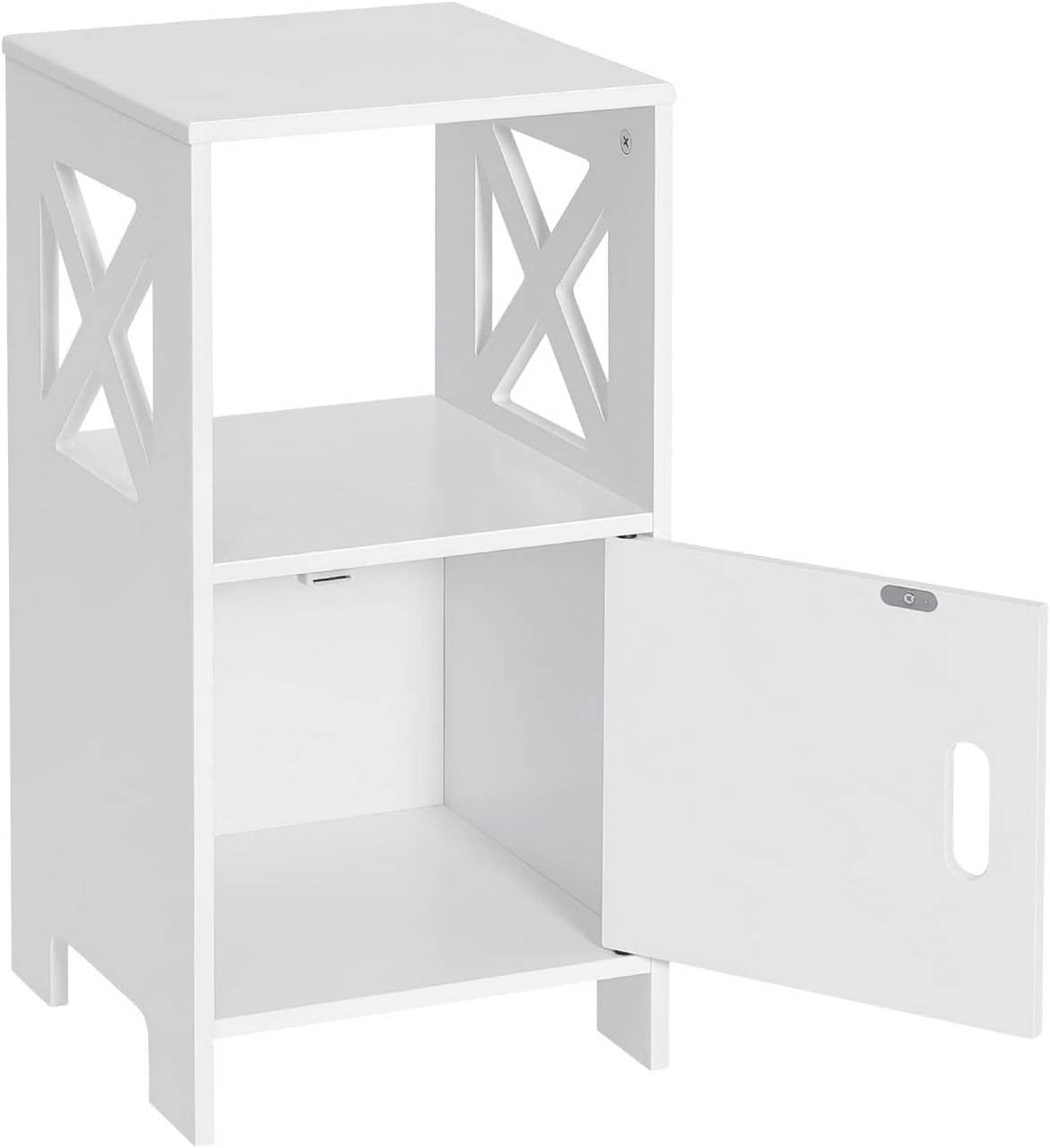 24goodz Small Nightstand - Spacious Storage - Easy to Assemble - MDF - For Any Room - White - ws