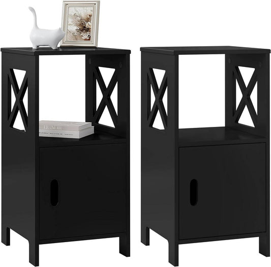 24goodz Compact Nightstand - Stylish Scandinavian Design - P2 MDF - For Small Spaces - White