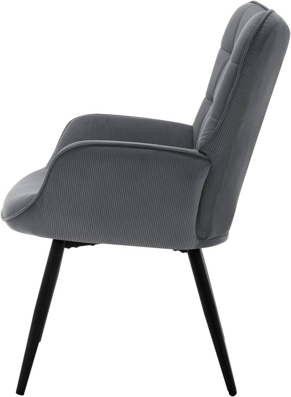 24goodz Wing Chair - Full Comfort - Ergonomic Design - Fabric and Metal - For Home Use - Dark Grey