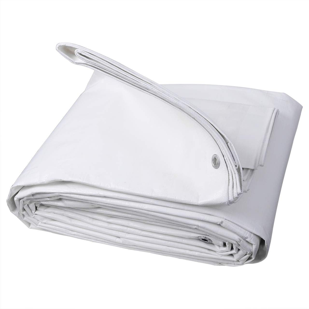 24goodz Waterproof Tarpaulin - Durable and Tear-Resistant - 280 g/m² PE - White - 4x5 m