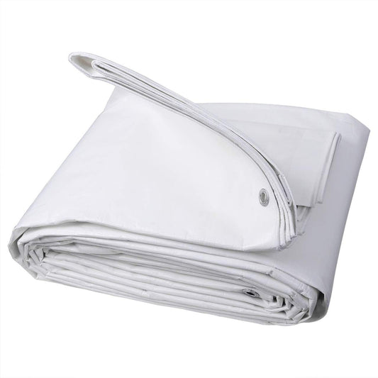 24goodz Waterproof Tarpaulin - Durable and Tear-Resistant - 280 g/m² PE - White - 4x8 m