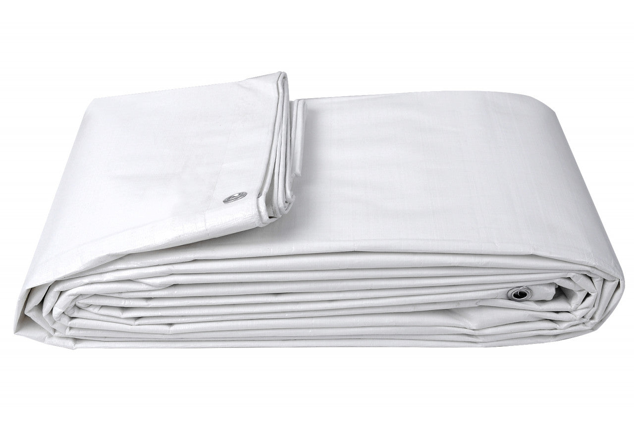 24goodz Waterproof Tarpaulin - UV-Stable - Durable 180 g/m² PE - White - 3x4 m