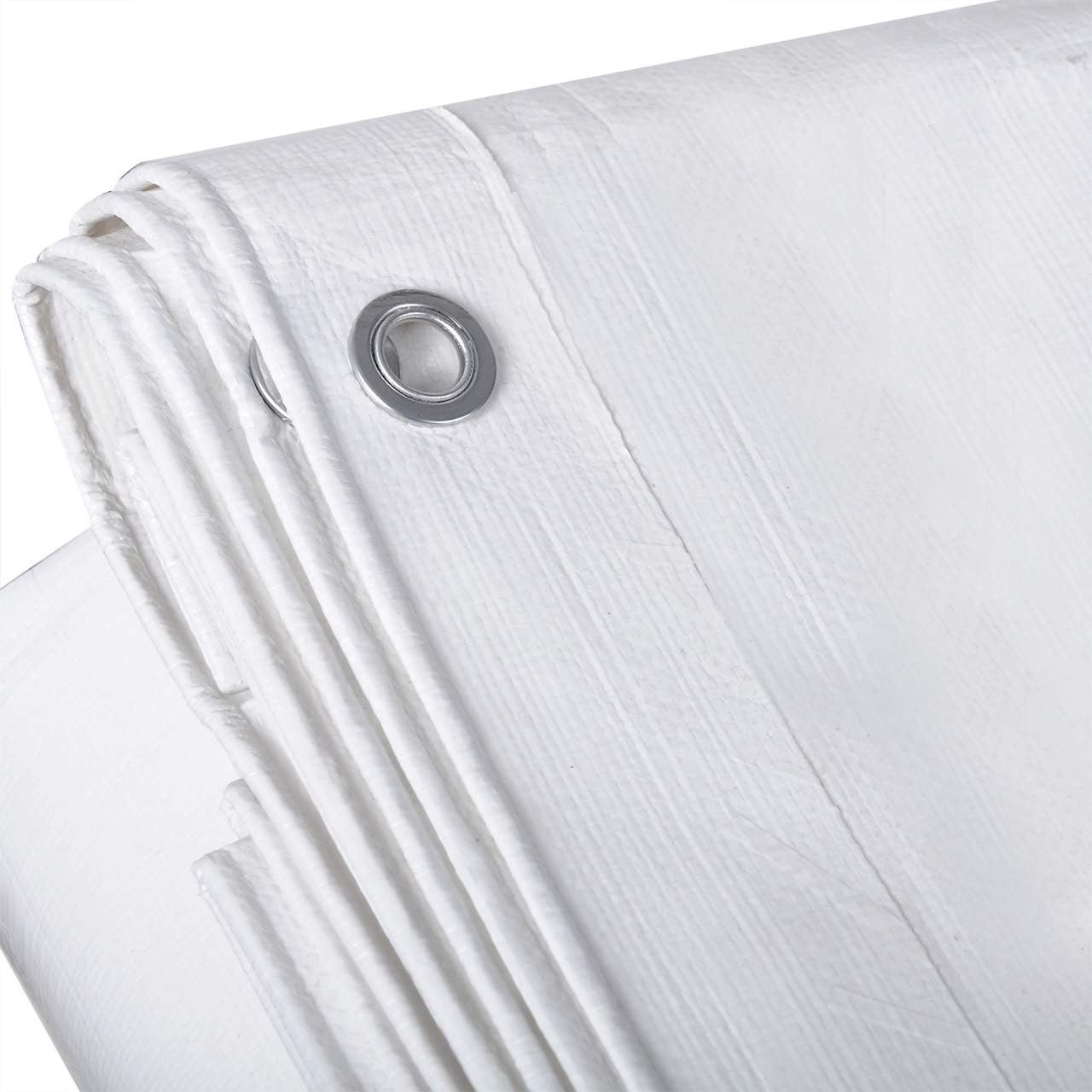 24goodz Waterproof Tarpaulin - Durable and Tear-Resistant - 280 g/m² PE - White - 4x5 m