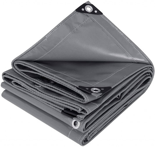 24goodz Waterproof PVC Tarpaulin - Robust & Durable - UV Resistant - PVC - For Outdoor Use - Dark Grey 3x4 m - dgr