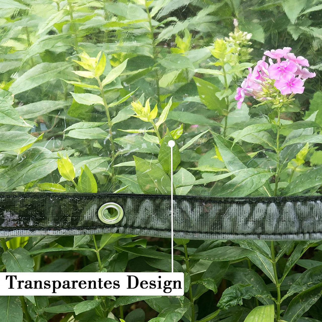 24goodz Transparent Waterproof PVC Tarp - Durable and Tear-Resistant - 380g/m² - For Outdoor Use - Transparent + Black - 2x3m - tp