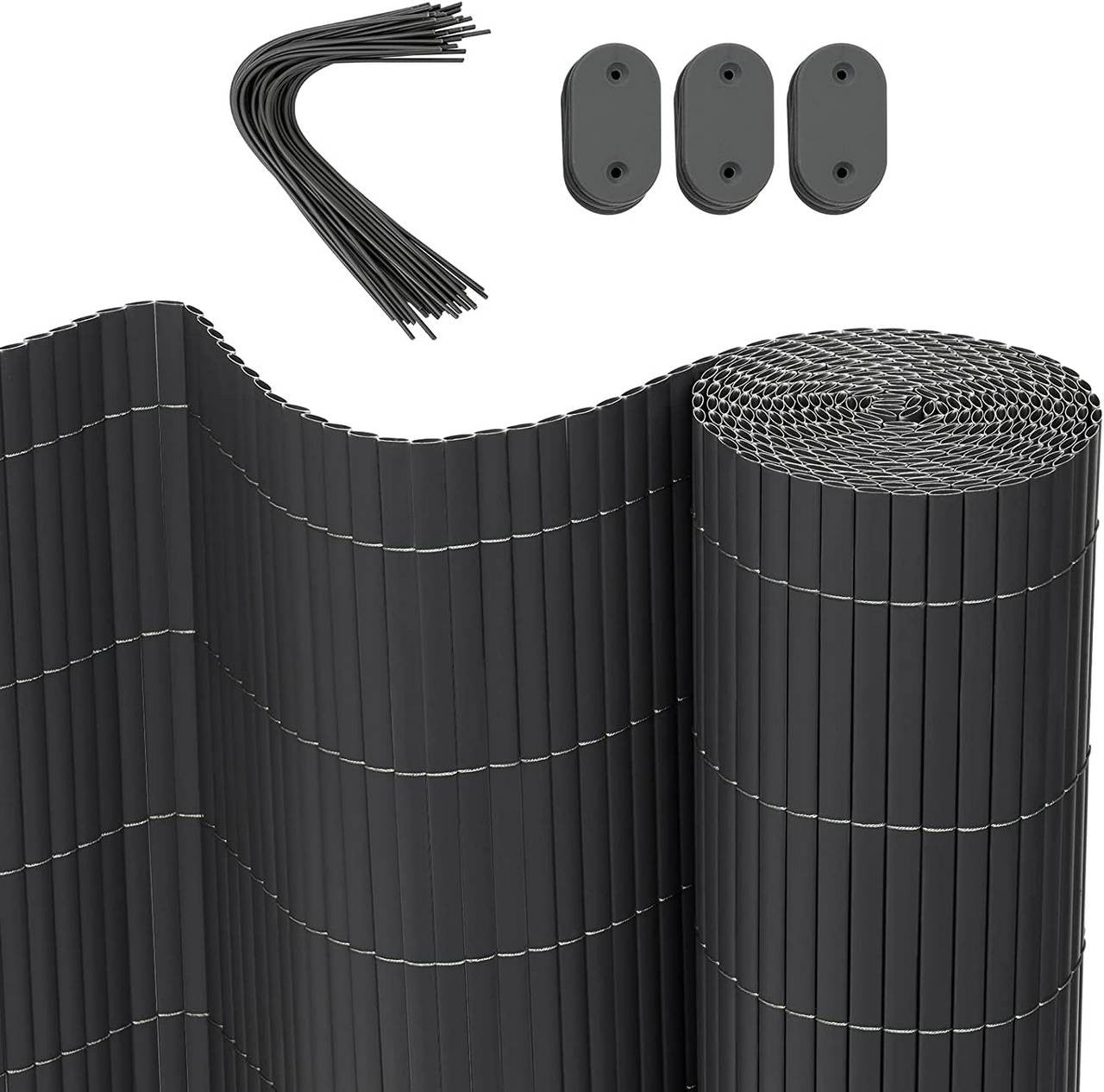 24goodz PVC Privacy Mat - Durable and Weather-Resistant - UV-Resistant - PVC - For Garden and Balcony - Green