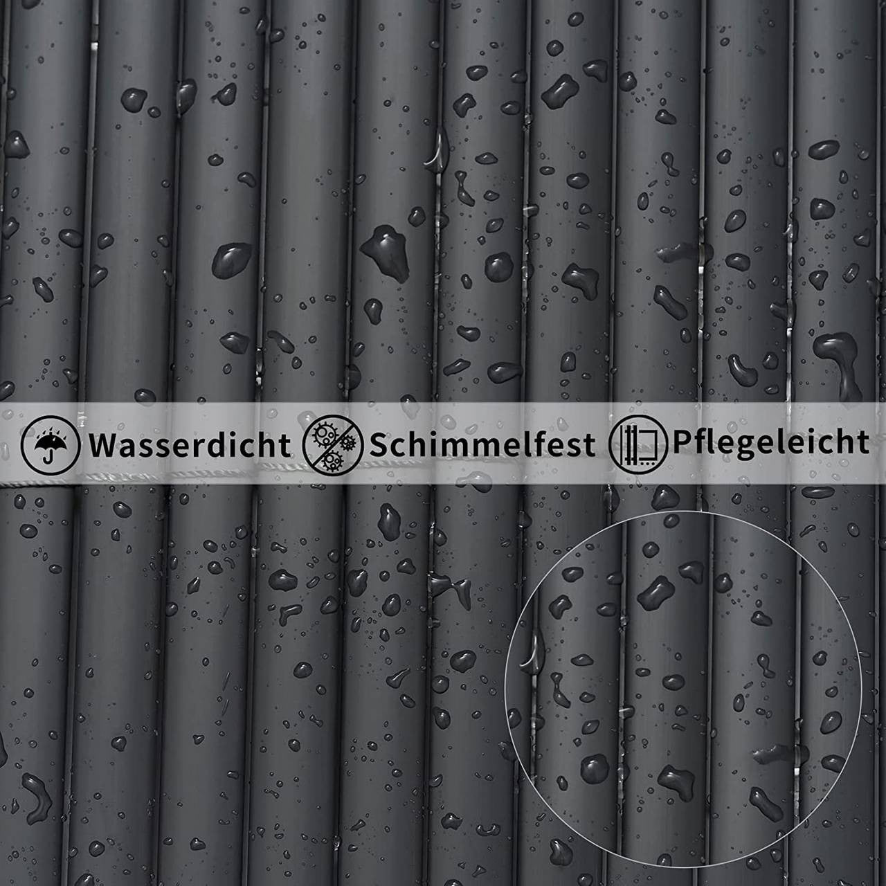 24goodz PVC Privacy Mat - UV-Resistant and Weatherproof - PVC - For Gardens and Balconies - 400 x 90 cm - Grey
