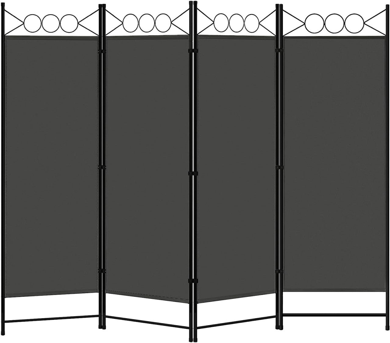 24goodz Room Divider - Robust & Durable - Foldable & Flexible - Polyester + Metal - Dark Grey - 167 x 172 cm - dgr