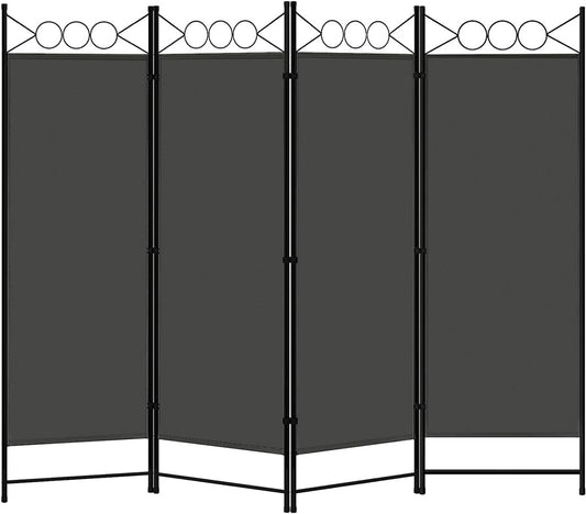 24goodz Room Divider - Robust & Durable - Foldable & Flexible - Polyester + Metal - Dark Grey - 167 x 172 cm - dgr
