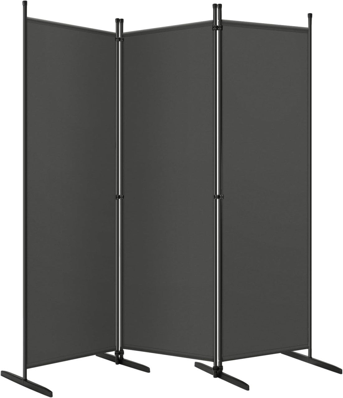 24goodz Folding Room Divider - Functional Privacy Screen - Durable Polyester - For Indoor and Outdoor Use - Dark Grey 223x172 cm - dgr