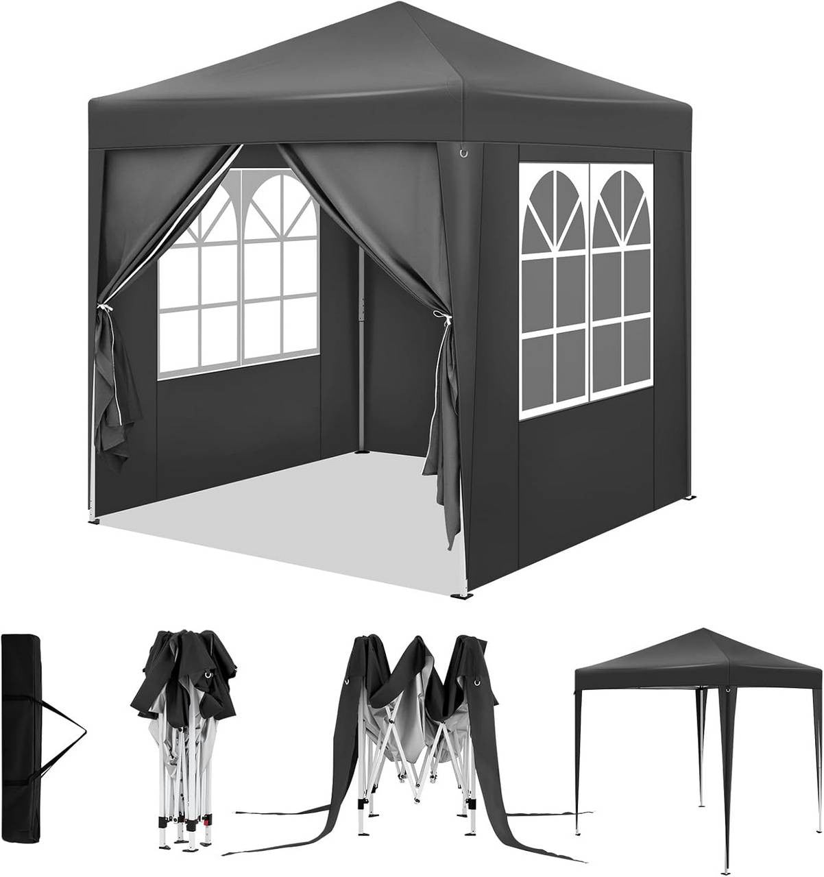 24goodz
paviljoen 2x2 m, met 4 zijwanden, partytent, waterafstotende UV-bescherming 50+antraciet