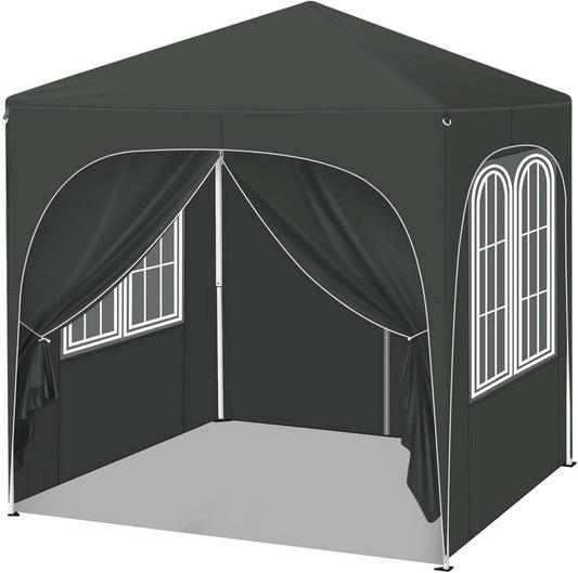 24goodz Pop-Up Pavilion - Durable Metal Frame - UV Protection and Water-Resistant - 210D Oxford - For Outdoor Events - Grey