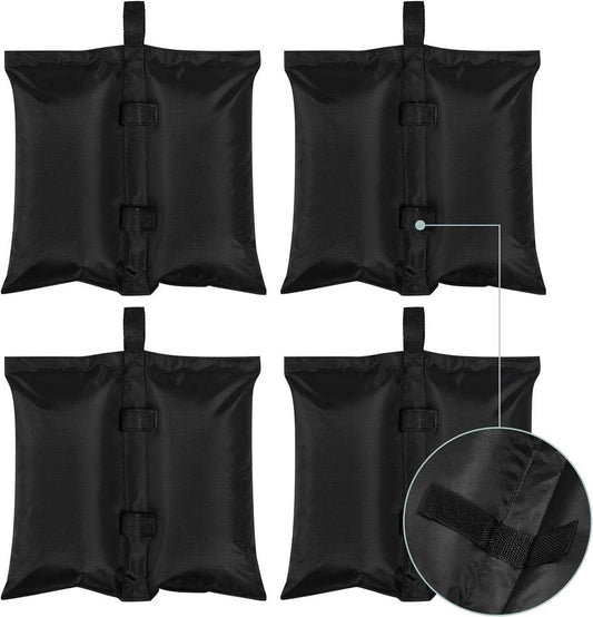 24goodz Sandbag Weight Set of 4 - Strong & Durable - Easy to Attach - 300 gsm Oxford Fabric - Black - 37 x 41.5 cm