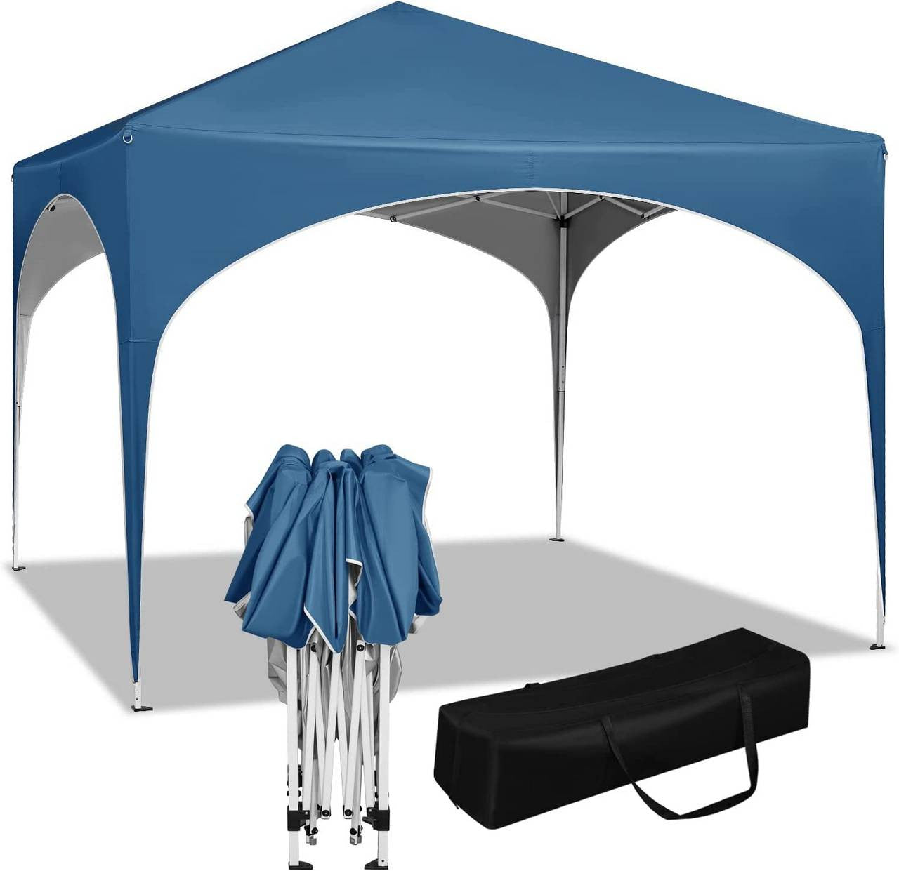 24goodz Pop-Up Gazebo - Waterproof and UV-Resistant - 210D Oxford Fabric - For Outdoor Gatherings - Blue