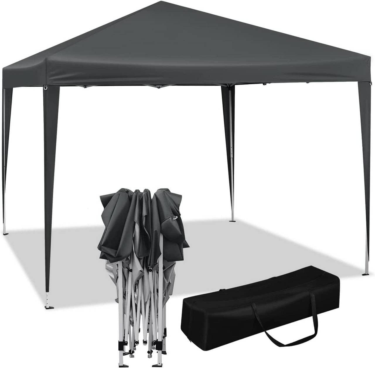24goodz Pop-Up Pavilion - Waterproof and UV-Resistant - 210D Oxford Fabric - For Outdoor Gatherings - Anthracite