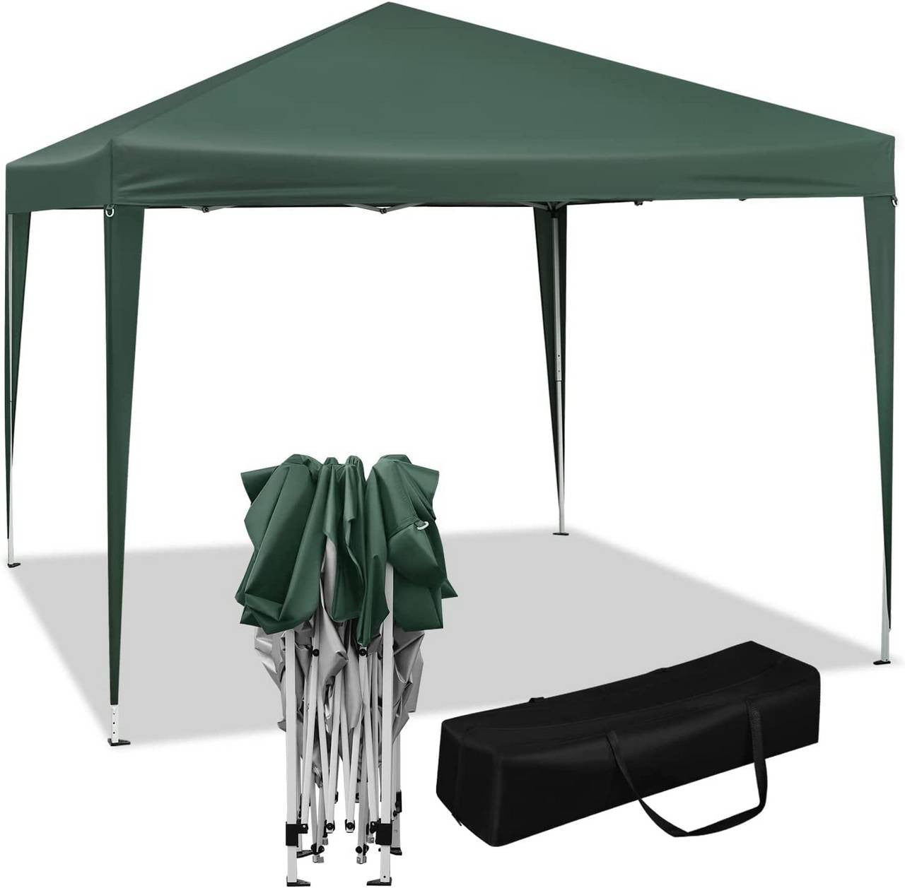 24goodz Pop-Up Pavilion - Waterproof and UV-Protected - 210D Oxford Fabric - For Outdoor Activities - Green - gn